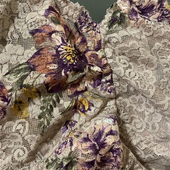 Torrid curves Unlined Lace Crop Bralette floral mauve plus size bra undergarment - Picture 3 of 10